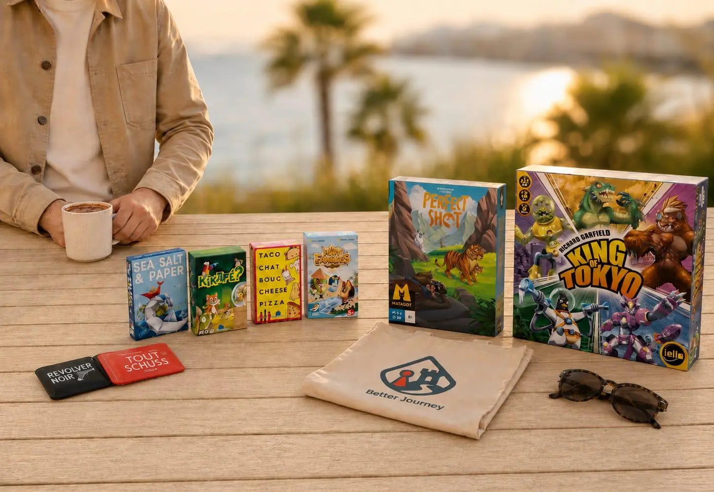 Gamme de jeux de société sélectionnés par Better Journey, du format micro au format premium
