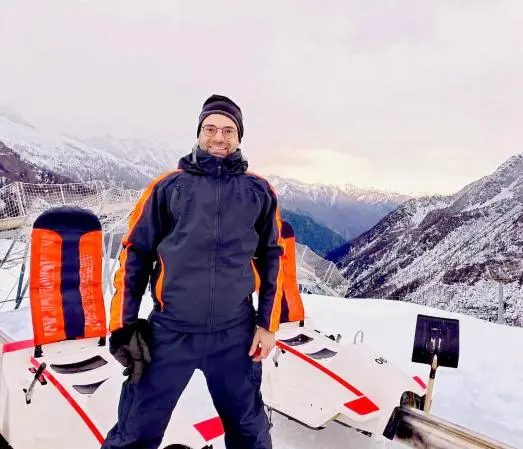 Marc Paquien lors de la mise en service d’une luge quatre saisons